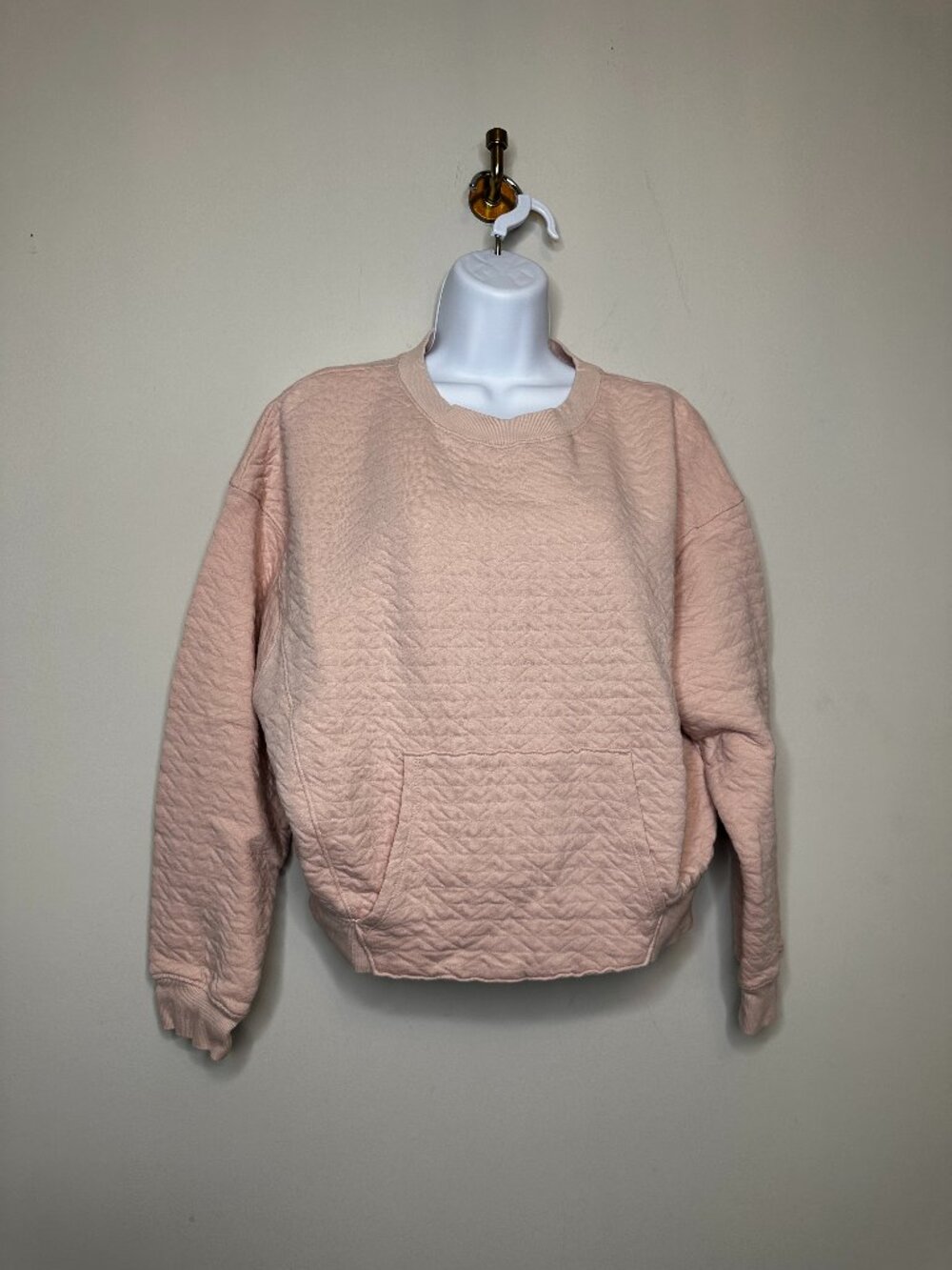 All in Motion Pink Quilted Crew Neck Pullover Women's Small